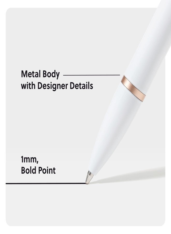 U Brands Monterey Ballpoint Pens, Set of 12, White and Rose Gold, Bold (1.0 mm) Point, Black Ink - Image 3