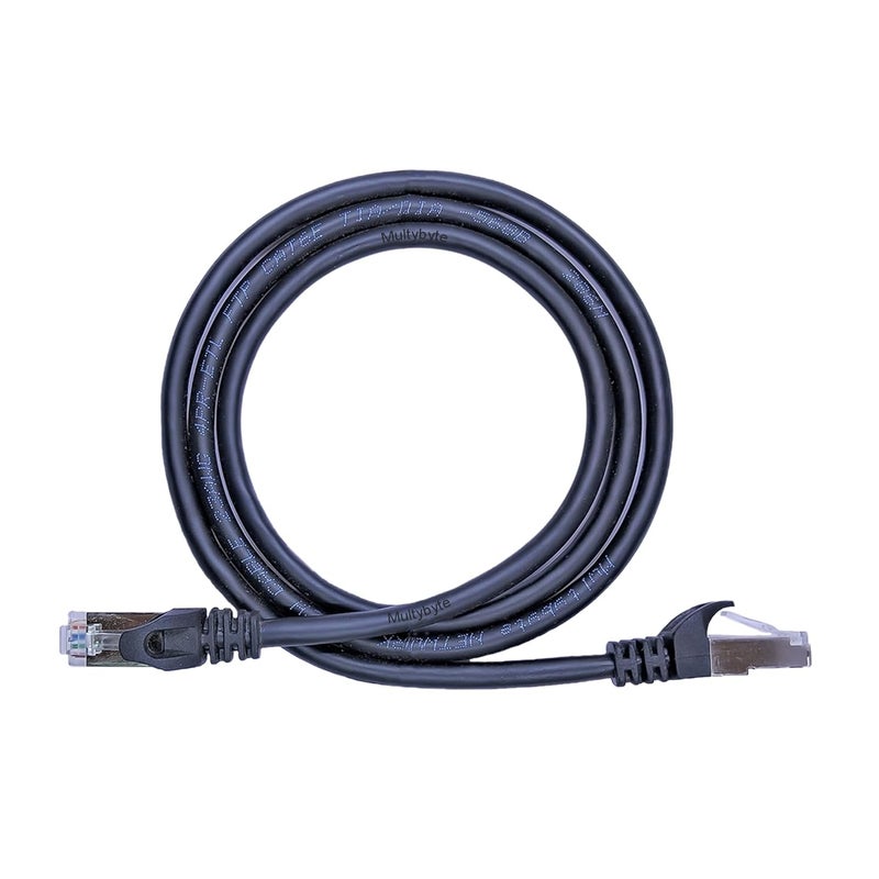 MULTYBYTE 3M CAT-6A 23 AWG Shielded foiled twisted pair (SFTP) Patch Cable | Ethernet Cable High Speed- 10 Gigabit per Second Speed- Compatible with Routers, Computers, Laptops, TV, CCTV - Image 3