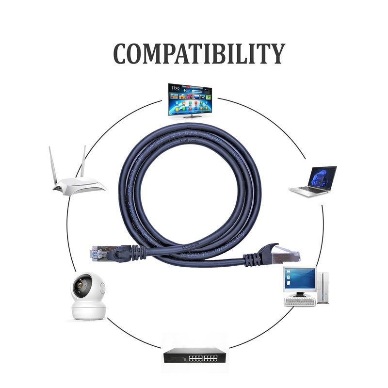 MULTYBYTE 3M CAT-6A 23 AWG Shielded foiled twisted pair (SFTP) Patch Cable | Ethernet Cable High Speed- 10 Gigabit per Second Speed- Compatible with Routers, Computers, Laptops, TV, CCTV - Image 4