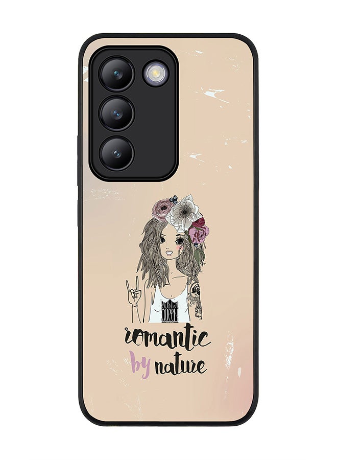 Stylizedd Rugged Black edge case for Vivo V30 Lite 5G, Slim fit Soft Case Flexible Rubber Edges Anti Drop TPU Gel Thin Cover -  Romantic by Nature - Image 1