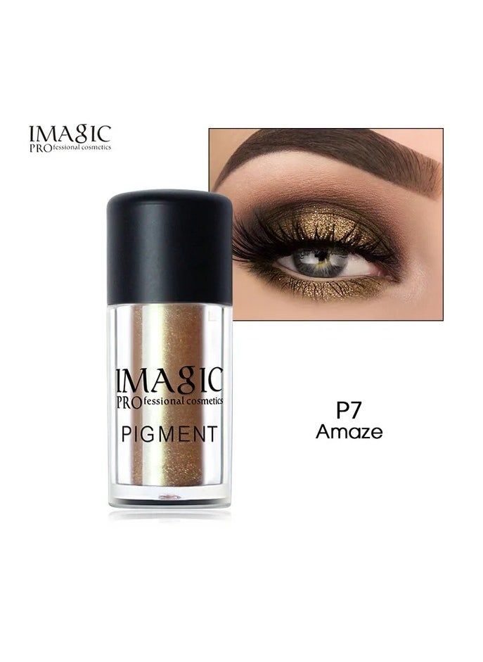 IMAGIC IMAGIC Metallic Pigment Glitter Eyeshadow Palette | 9 Vibrant Colors | High-Shine, Long-Lasting Sparkle for Bold Eye Makeup (P7 Amaze)  - Image 1
