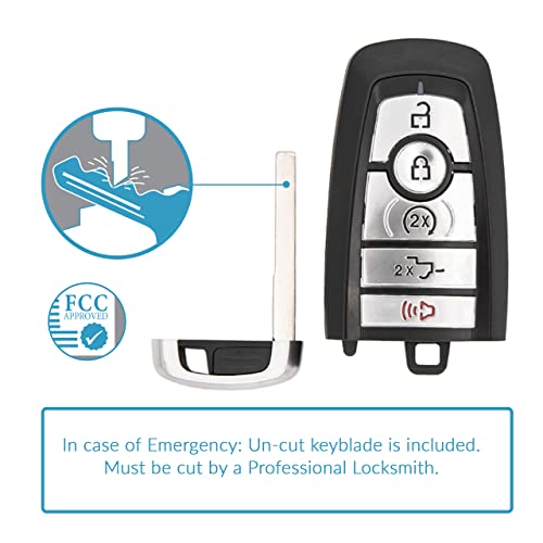 Keyless2Go Replacement for 5 Button Proximity Smart Key 2-Way Gen 5 PEPS for Ford M3N-A2C931426 164-R8166 - Image 3