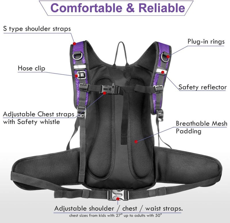 Mothybot Hydration Pack, Insulated Hydration Backpack with 2L BPA Free Water Bladder and Storage, Hiking Backpack for Men, Women, Kids for Running, Cycling, Camping - Keep Liquid Cool up to 5 Hours - Image 3