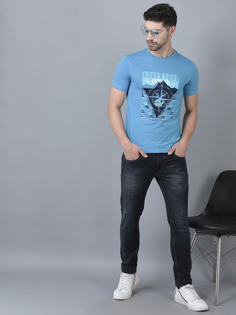 Dollar Mens Round Neck Stylish with Fashionable Print T-Shirt - Image 5