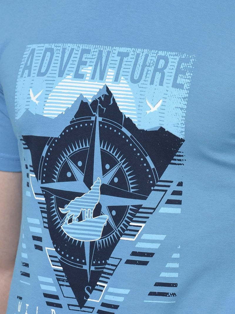 Dollar Mens Round Neck Stylish with Fashionable Print T-Shirt - Image 4