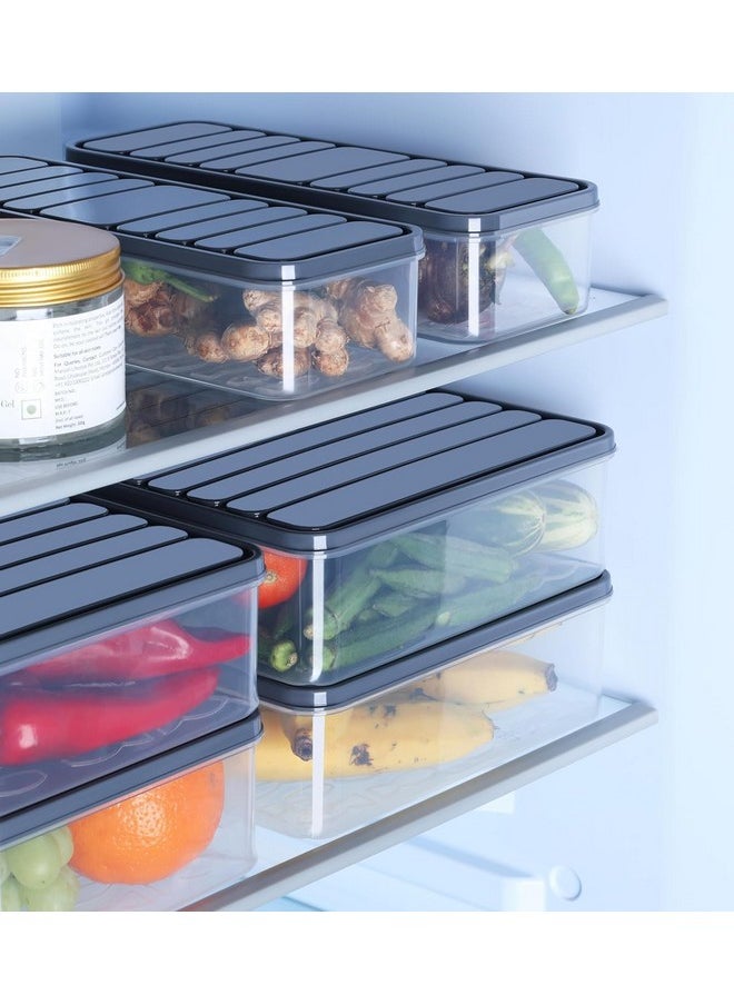 Rylan Rylan Fridge Storage Boxes Freezer Storage Containers, Container for Kitchen Storage Set, Storage in Kitchen, Vegetable Storage, Draining Crisper Refrigerator Food Box (1200 ML-1 pc)/  - Image 1