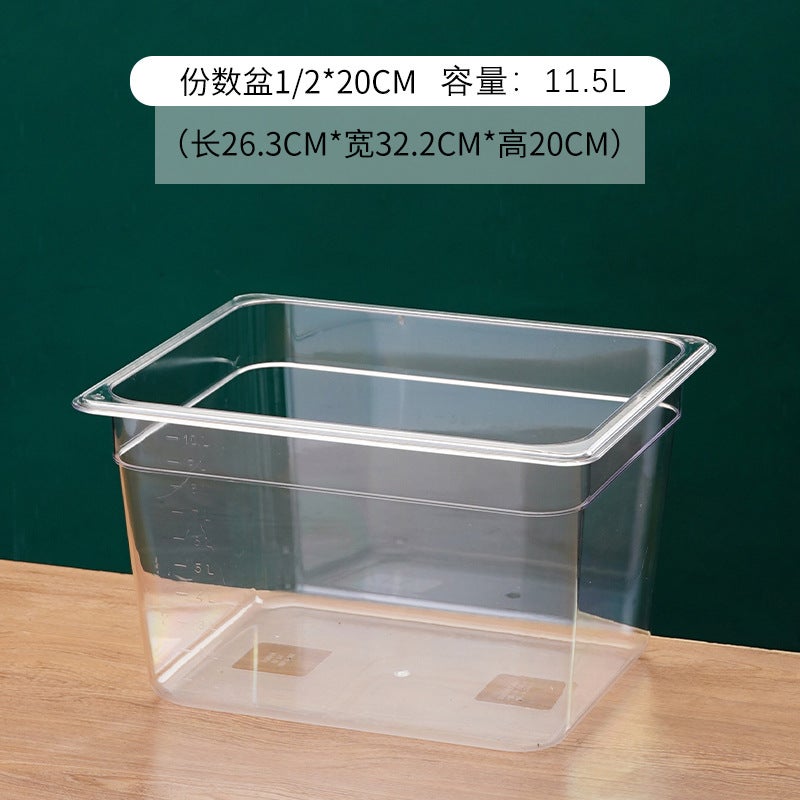 Serving Box, Portion Basin, Malatang Dish Display Box, Dish Selection, Drop-Resistant, Heat-Resistant, Transparent Plastic Pc Flip-Top Seasoning Box - Image 1