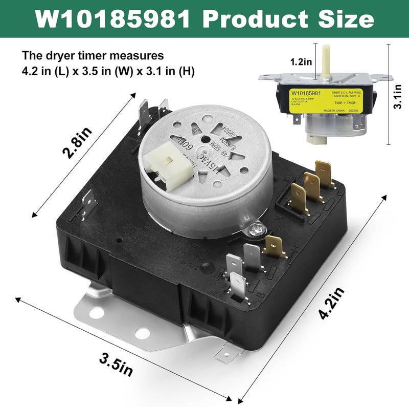 W10185981 Dryer timer, dryer timer - Image 3
