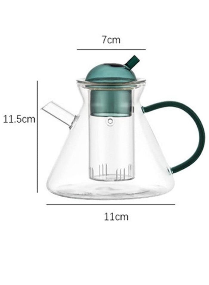 MIBRU Tea and Coffee Herbal Glass Jug 480ml Green Elegant Jug Classic Design With Infuser For Tea and Coffee  - Image 5