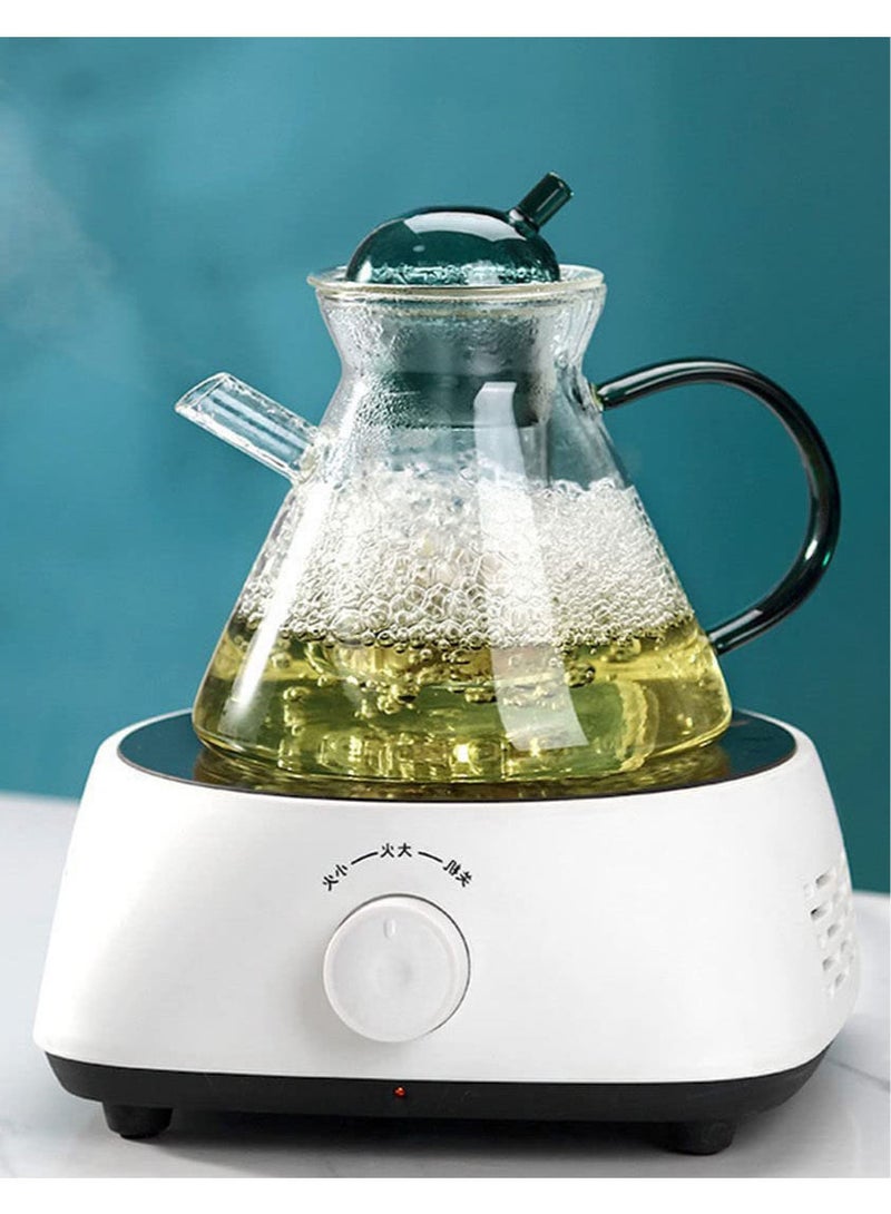 MIBRU Tea and Coffee Herbal Glass Jug 480ml Green Elegant Jug Classic Design With Infuser For Tea and Coffee  - Image 4
