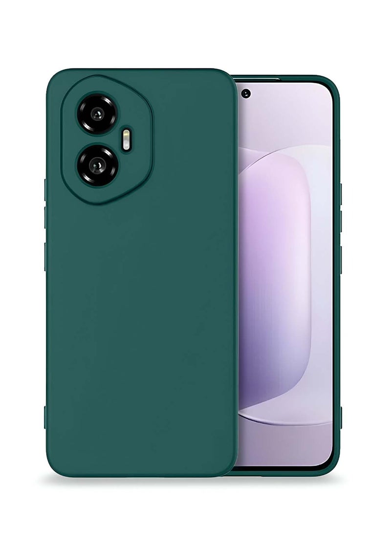 Wtech Honor 300 5G 2024 Premium Soft Liquid Silicone Case Cover - Dark Green - Image 1