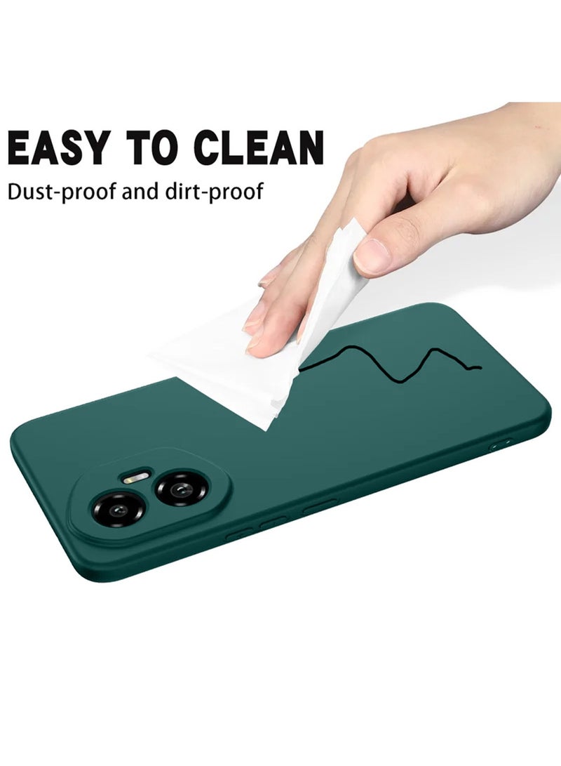 Wtech Honor 300 5G 2024 Premium Soft Liquid Silicone Case Cover - Dark Green - Image 3