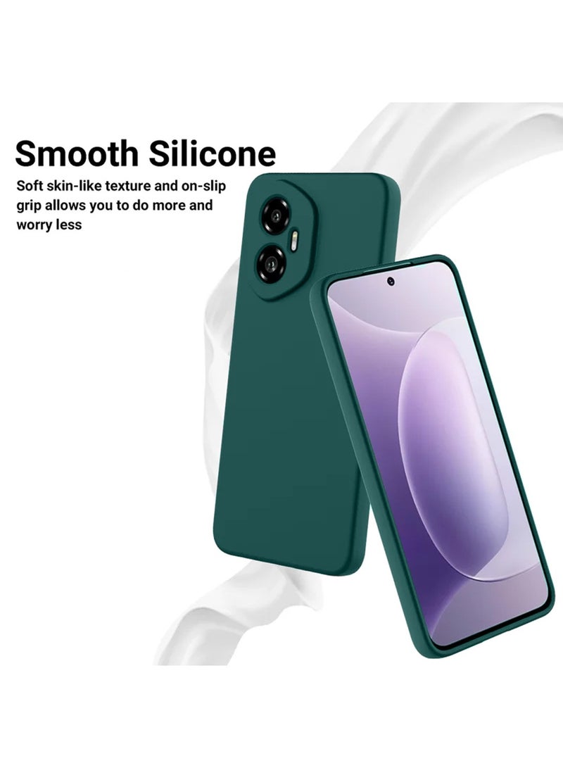 Wtech Honor 300 5G 2024 Premium Soft Liquid Silicone Case Cover - Dark Green - Image 4