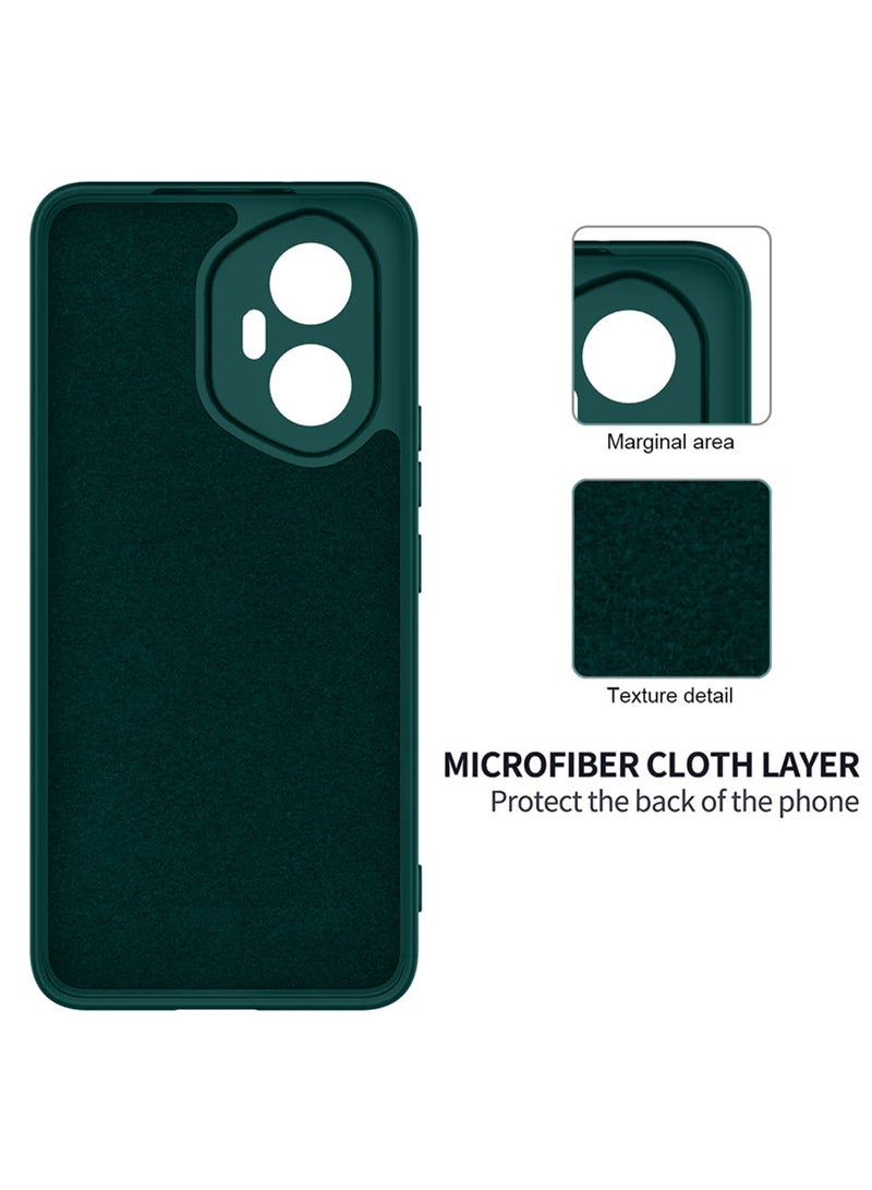 Wtech Honor 300 5G 2024 Premium Soft Liquid Silicone Case Cover - Dark Green - Image 5