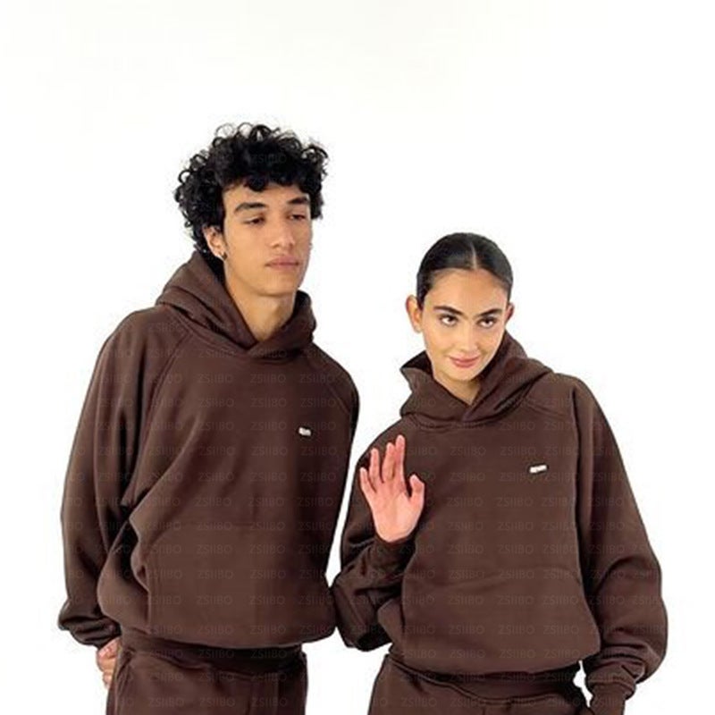 6PM European and American Fashion Trendy Brand Letter Embroidered Loose Sweater Y2K Hip Hop Street Wear Mens and Womens Pullover Top Brown Top