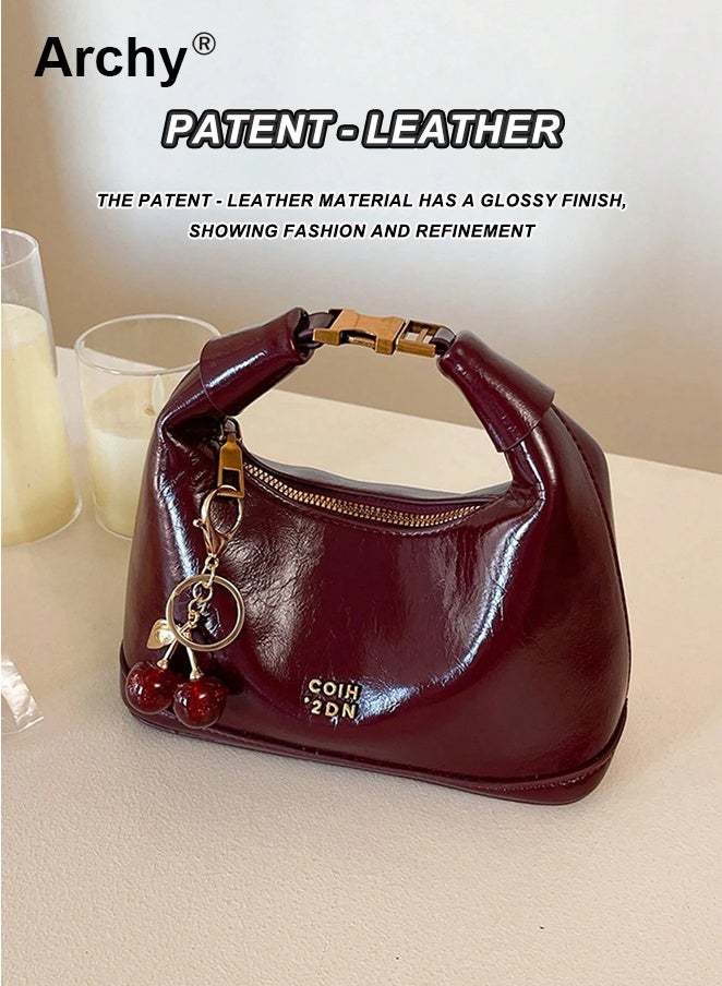 Archy Women's New Style Handbag with Cherry Keychain - Versatile Shoulder/Crossbody Bag | Waterproof PU, Elegant Trendy Cherry Handbag Pendant Decoration Design - Image 4