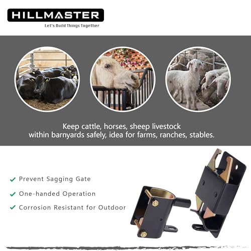 HILLMASTER Heavy Duty 2 Way Farm Gate Latch, Two Way Fence Gate Latch for Metal Gates Livestock Cattle Gate Latches Gate Hardware for Horse Corrals, Ranches(Screws and Instructions Included) - Image 3