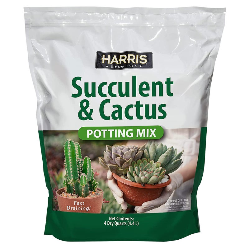 Harris Premium Succulent and Cactus Potting Soil Mix, Fast Draining with Added Nutrients, 4 Quarts - Image 1