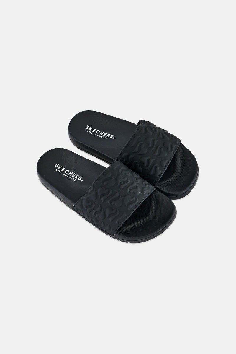 SKECHERS Kids Girl Gambix III Style Hype Slip On Slide, Black - Image 4