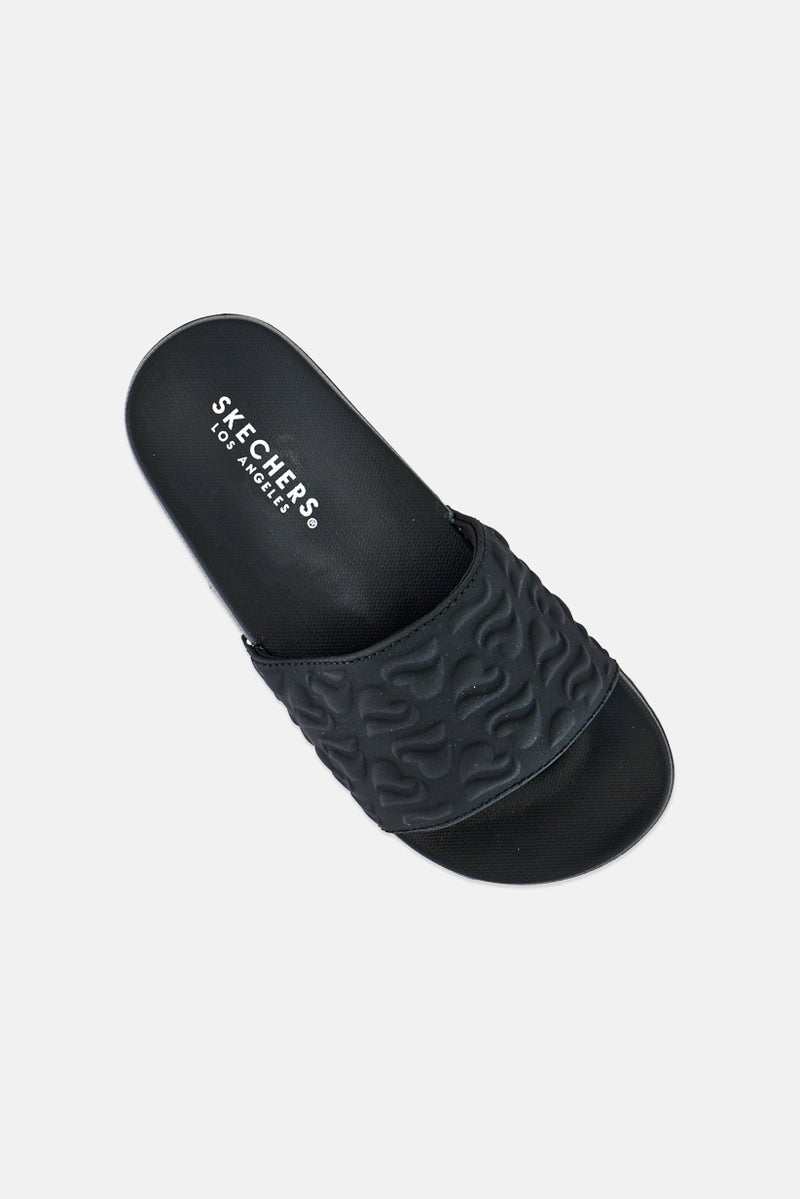 SKECHERS Kids Girl Gambix III Style Hype Slip On Slide, Black - Image 3