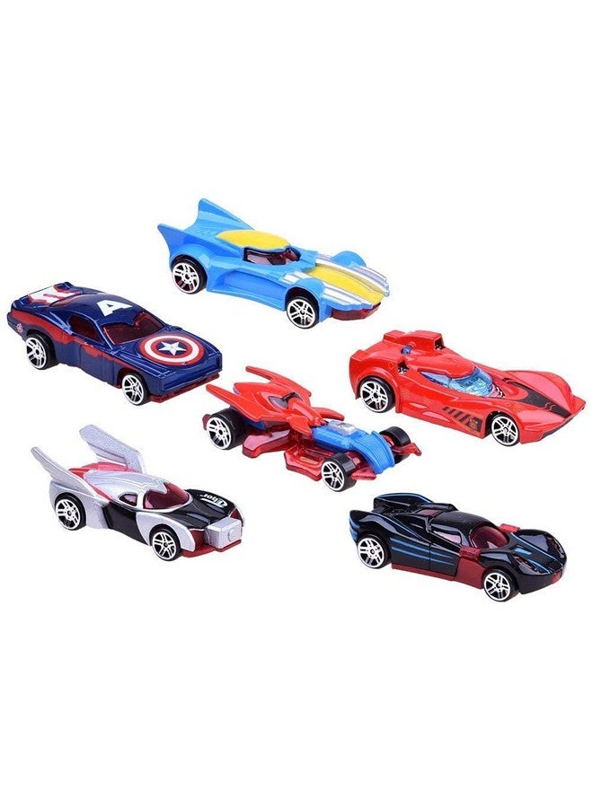 Ixora Metal Avenger Racing Cars Toys for Kids Toddlers Girls Boys Age3-4-5-6 Years Die-Cast Vehicles Alloy Push N Go Mini Car Set (Multicolor) (Avenger Cars B 6Pcs)
