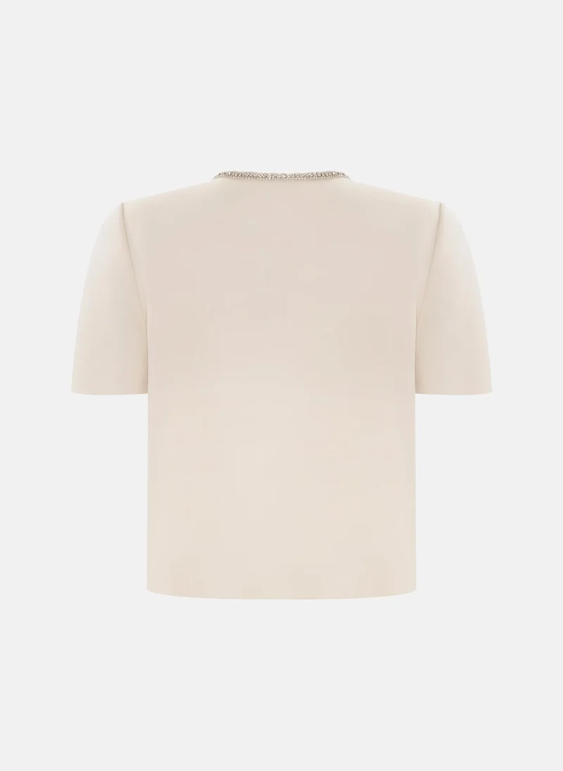 Lichi  Short sleeved jacket with rhinestone buttons for Women | Best Price UAE