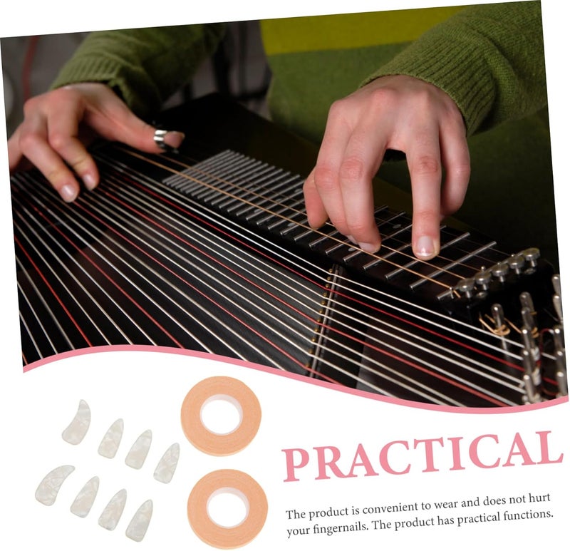 8 Pack Guzheng Finger Covers Nail Tapes for Guzheng Practice Easy-to-use Nail Protectors - Image 5