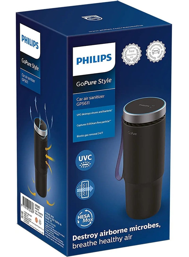 Philips GoPure cup holder car air purifier with UV filtration and HESAMax technology gp5611 - Image 2
