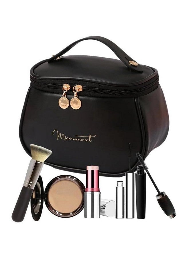 Sprqcart Large Capacity Waterproof Travel Cosmetic Bag with Handle and Divider - Multifunctional Makeup Organizer for Easy Access - Stylish Design | Black - Image 4