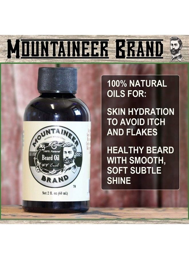 mountaineer brand - Beard Oil (2 oz) 100% All Natural Premium Beard Oil For Men, Beard Conditioner, Softener & Beard Oil Growth for Men - Grooming Beard Maintenance Treatment (WV Coal) - Image 1