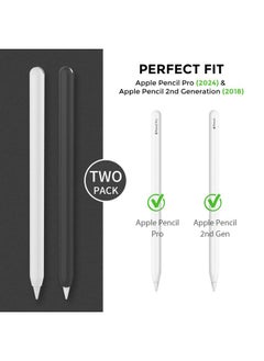 Ahastyle AHASTYLE Ultra Thin Silicone Skin Cover Compatible with Apple Pencil 2nd Generation, iPad Pro 11 12.9 inch-2 Pack (Black & White)  - Image 2