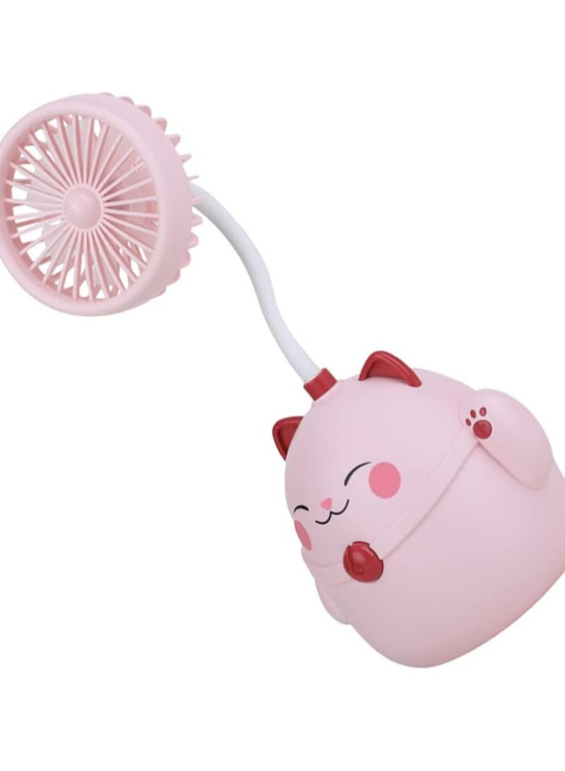 SUKILO Cat Fan Pen Holder Foldable Usb Small Fan for Desk Sports Fans Lucky Fortune Cat Cartoon Office Desk Fan Portable Electronic Component Charging Mini Fan - Image 5