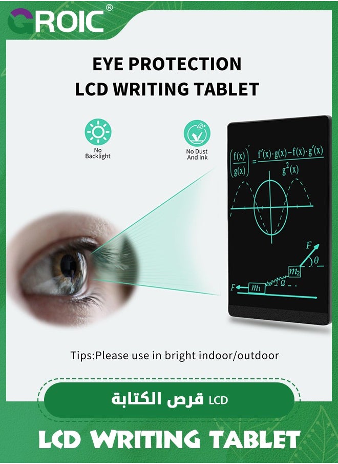 GROIC - Black LCD Writing Tablet, Full Screen Erasable Digital Notepad for Kids and Adults, Drafting, Taking Notes and Leaving Message, 6.5 Inches Screen - Image 1
