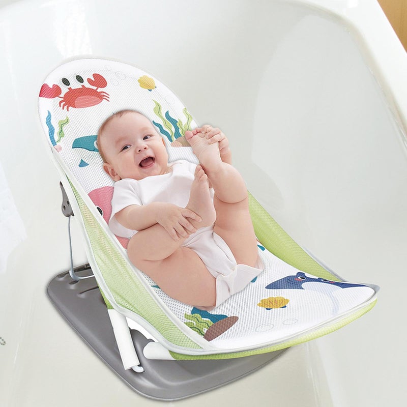 أورلينيك حوض استحمام أطفال قابل للطي من ORLENIC مع مقعد قابل للتعديل – بانيو أطفال مدمج بثلاث وضعيات ميل، دعم استحمام آمن للرضع، تصميم موفر للمساحة وقابل للحمل للأطفال من عمر 0 إلى 5 سنوات - Image 3