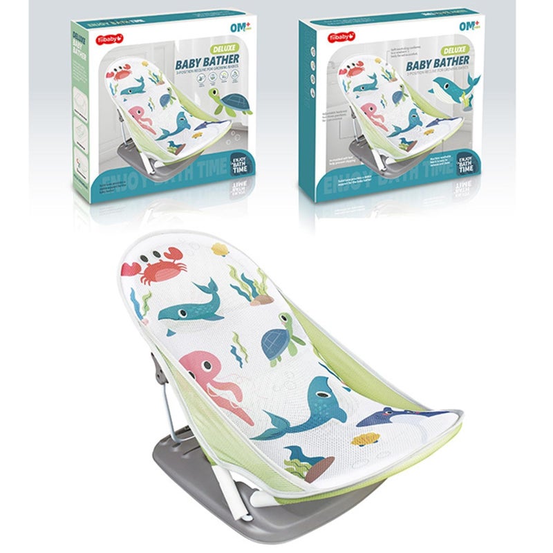 أورلينيك حوض استحمام أطفال قابل للطي من ORLENIC مع مقعد قابل للتعديل – بانيو أطفال مدمج بثلاث وضعيات ميل، دعم استحمام آمن للرضع، تصميم موفر للمساحة وقابل للحمل للأطفال من عمر 0 إلى 5 سنوات - Image 4