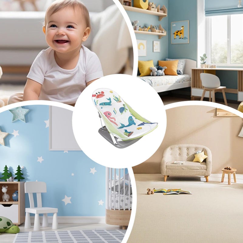 أورلينيك حوض استحمام أطفال قابل للطي من ORLENIC مع مقعد قابل للتعديل – بانيو أطفال مدمج بثلاث وضعيات ميل، دعم استحمام آمن للرضع، تصميم موفر للمساحة وقابل للحمل للأطفال من عمر 0 إلى 5 سنوات - Image 5