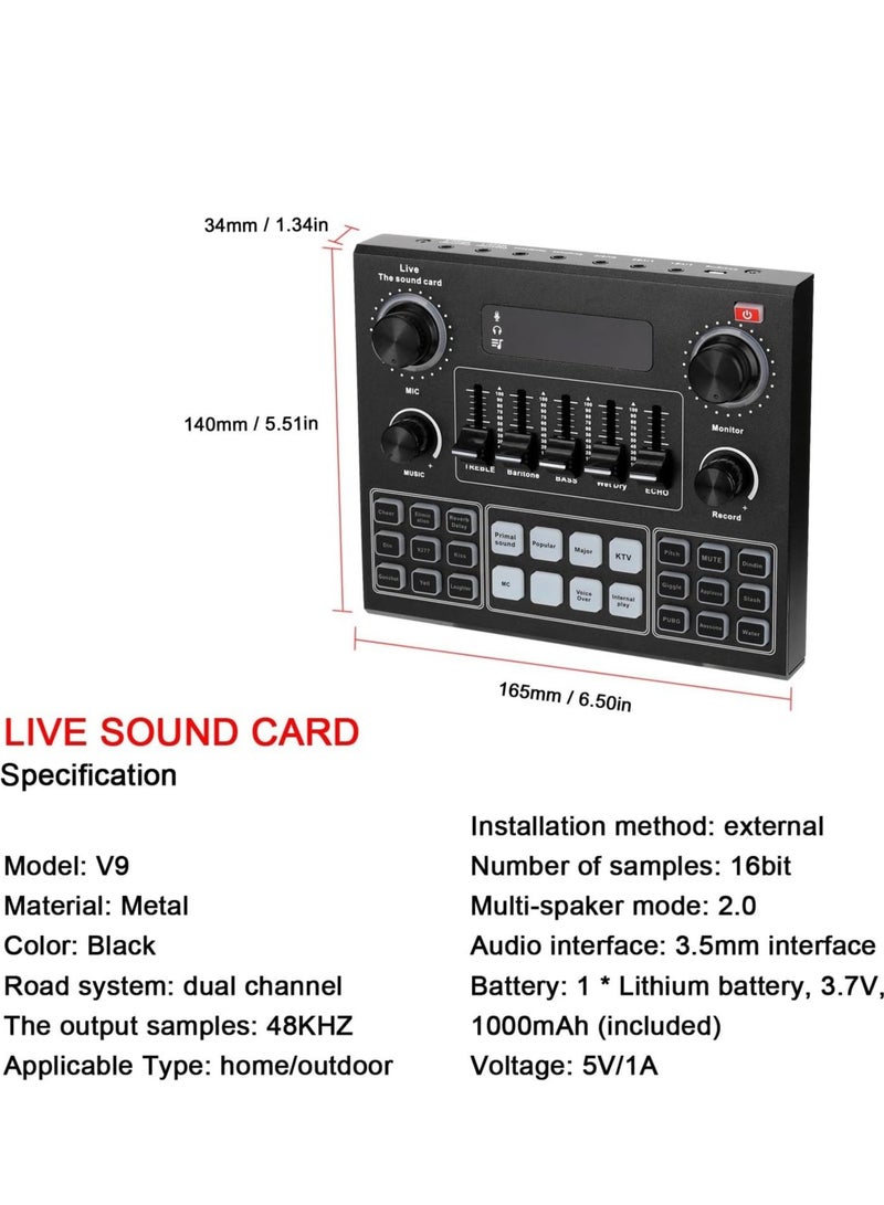 ELTRAZONE Elite V9 Sound Card & BM800 Pro Microphone Bundle for Advanced Broadcasting - Image 5