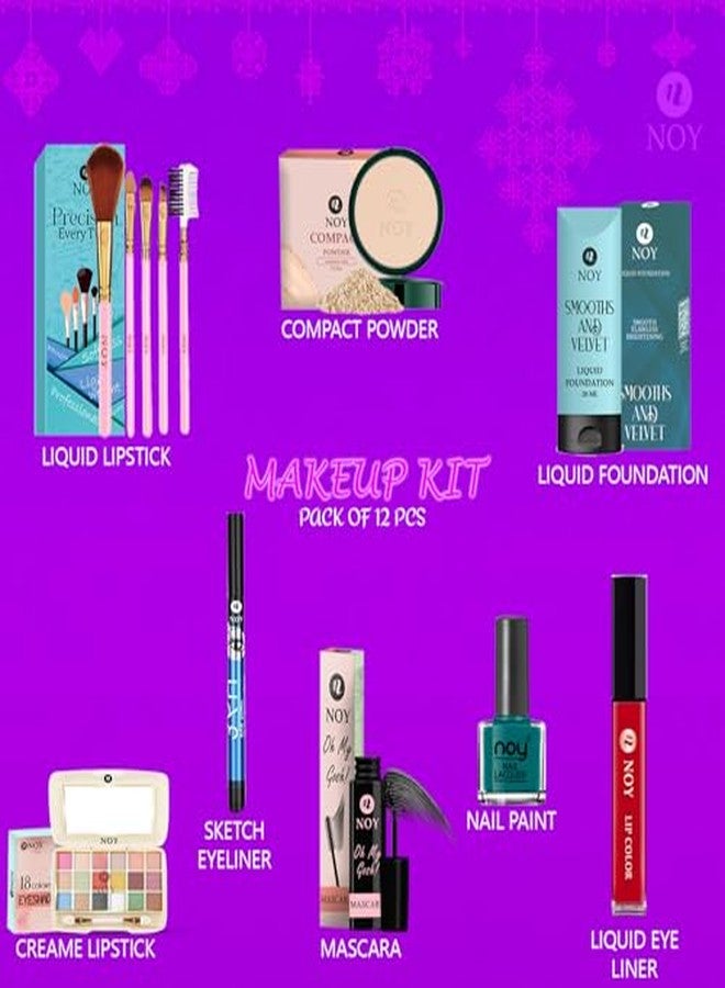 Noy Makeup Kit For Kids Girls The Ultimate Festival Collection For Karwa Chauth, Diwali, Anniversaries, And Birthdays Ideal Gift Idea Pack Of 12 - Image 4