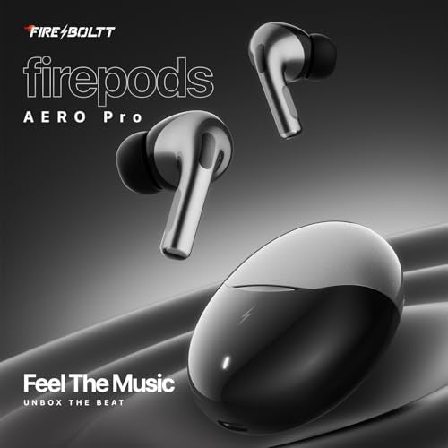 Fire-Boltt Aero TWS Earbuds Custom EQ, Wireless Bluetooth 5.4, Music & App Support, 50H Playtime, Fast Charging Case, 50ms Low Latency for Gaming, Touch Controls, IPX4 Waterproof, Clear Calls - Grey - Image 2