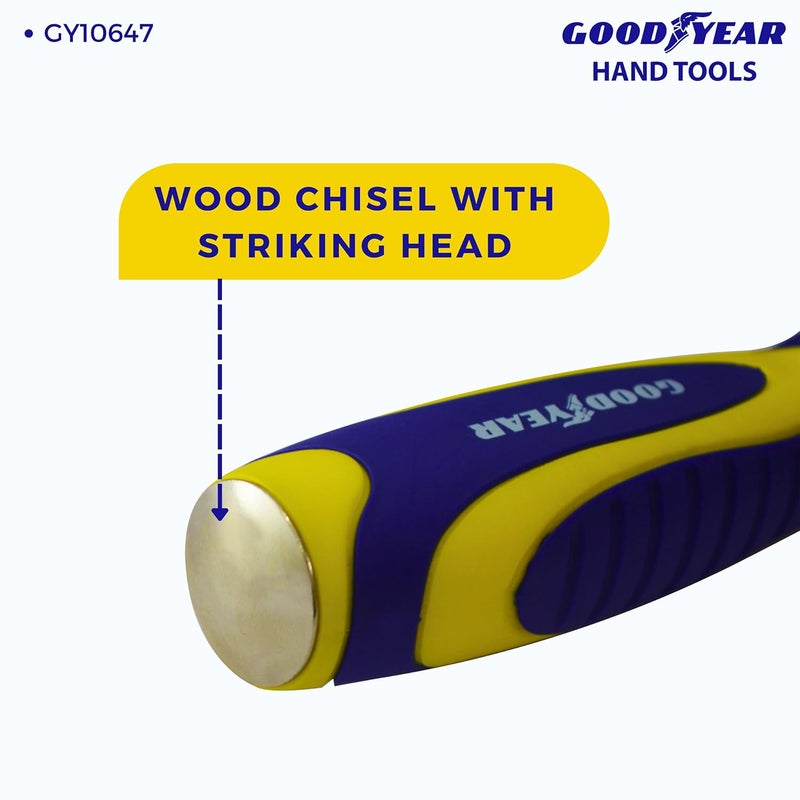 Good Year , Wood Chisel, Wood Chisel Set; Wood Chisel Tools, 3 Pc Wood Chisel Set, Wood Chisel Kit, Wood Chisel Sets, Carpenter Chisel Set With Striking Head And Very Comfortable Grip - Image 3