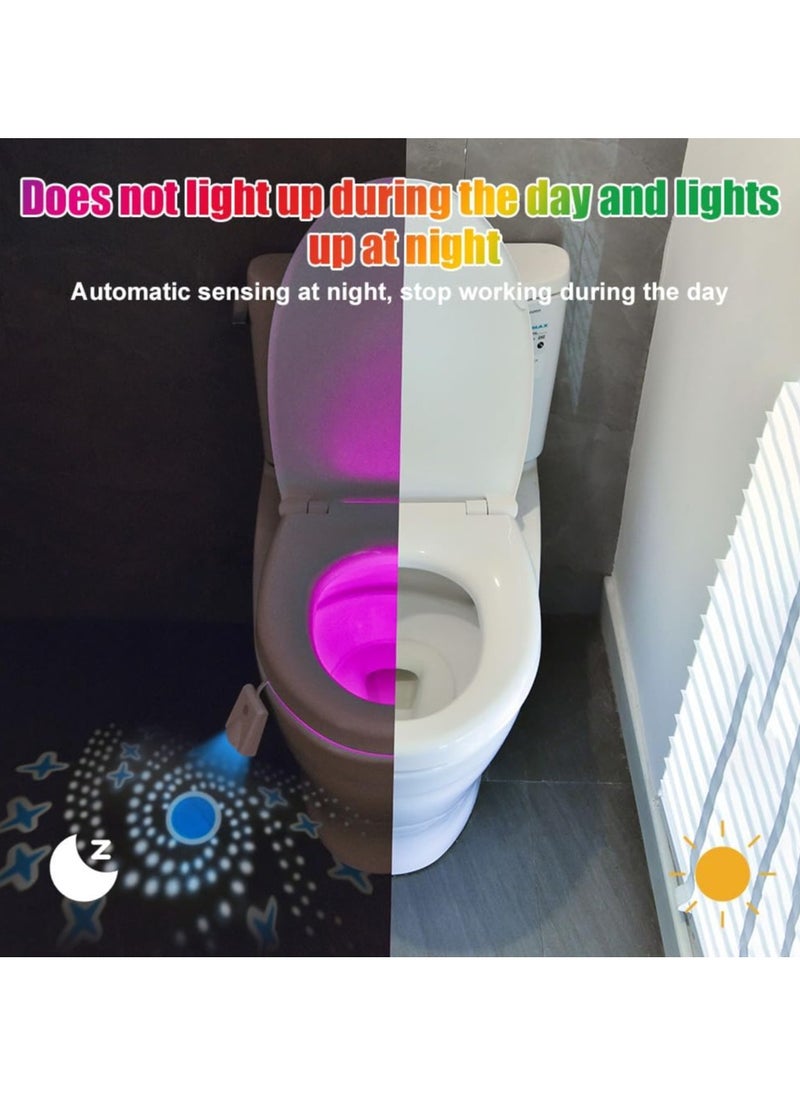 Beauenty Motion Sensor Toilet Night Light, 16 Colors Body Motion Sensor Toilet Bowl Seat Lamp, USB Chargeable, Adjustable Motion Activated Toilet Night Light for Any Toilet  - Image 4