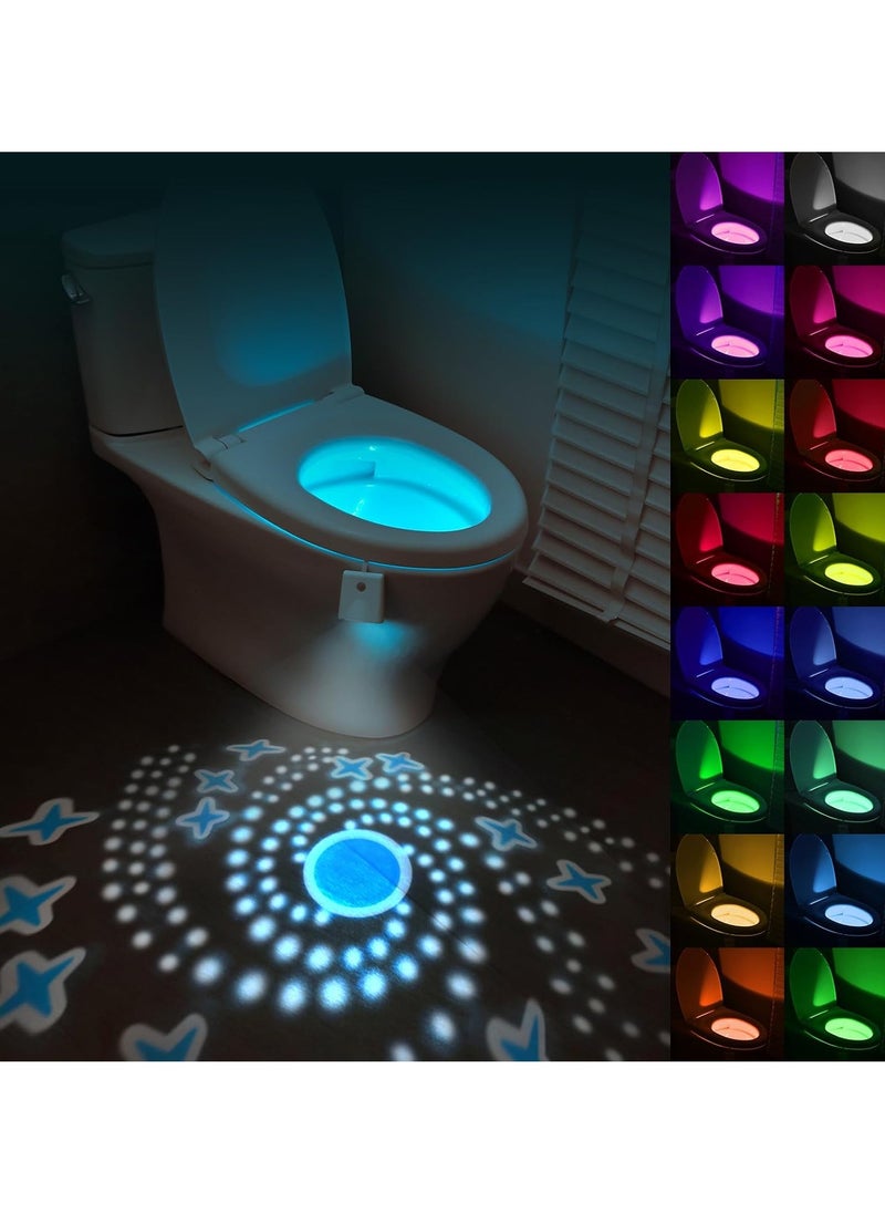 Beauenty Motion Sensor Toilet Night Light, 16 Colors Body Motion Sensor Toilet Bowl Seat Lamp, USB Chargeable, Adjustable Motion Activated Toilet Night Light for Any Toilet  - Image 1