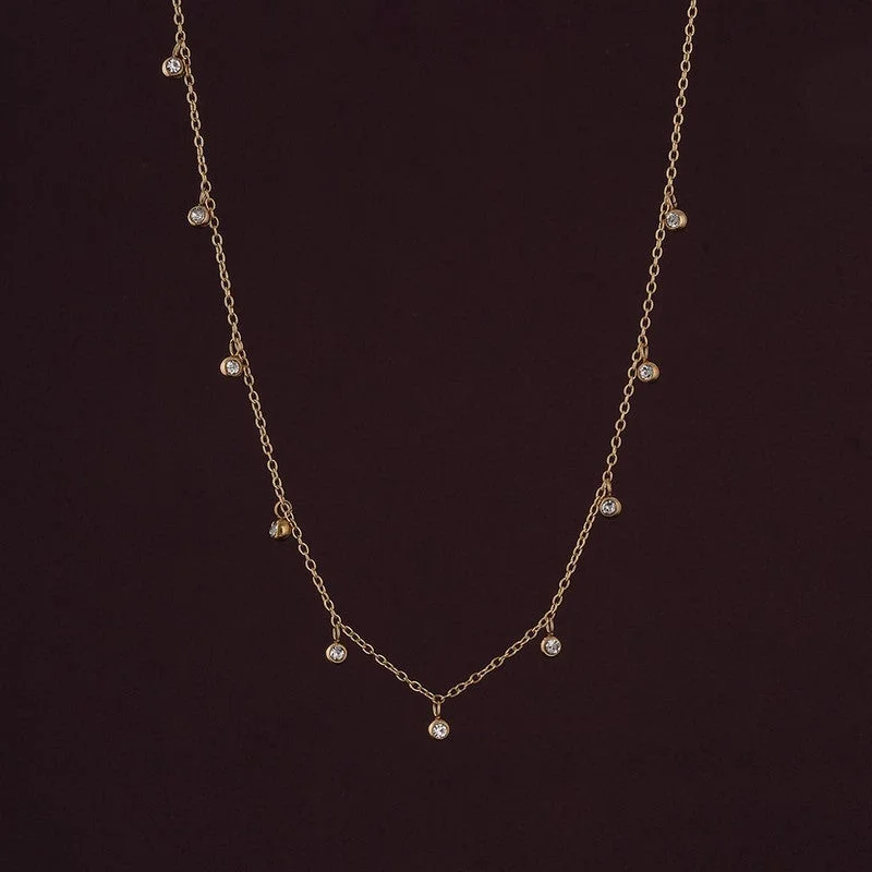 بالموناس PALMONAS 18k Gold Tone Plated Multiple Stones Necklace
 for Women