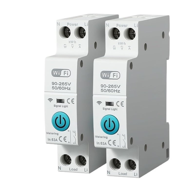 Circuit Breaker MCB 1P N 63A Timer Energy kWh Voltage Current Protector Control Switch 10A - Image 1