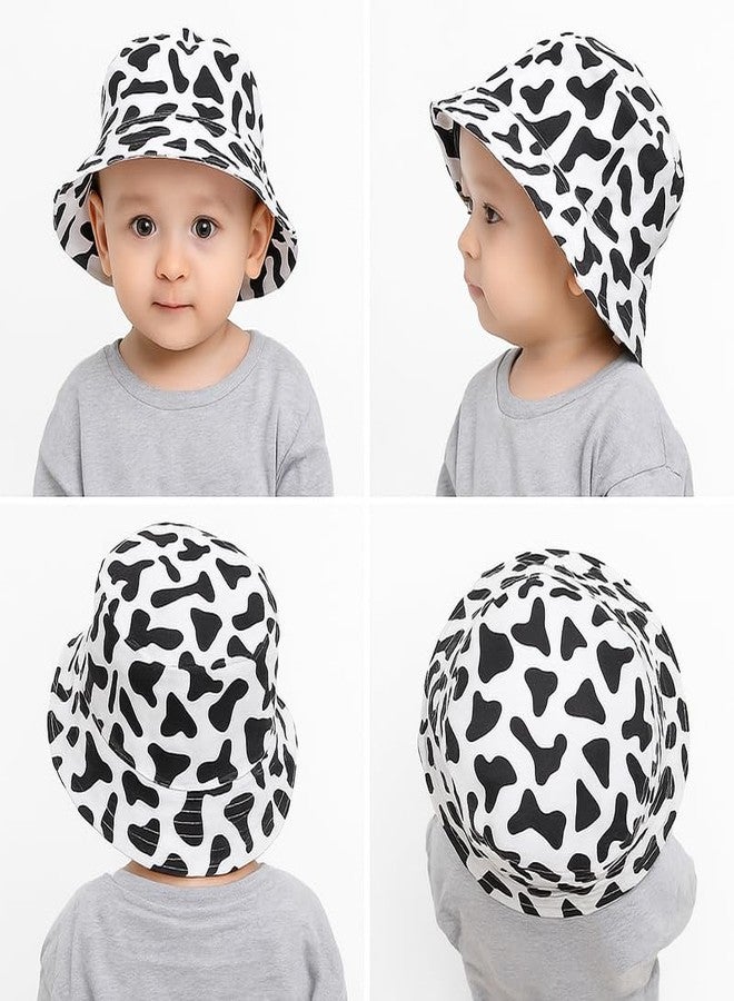 MIKONIKO Boys & Girls Cartoon Cotton Sun Hat | Wide Brim Outdoor Bucket Hat | Breathable Summer Cap for Kids White_2-5 Years - Image 5
