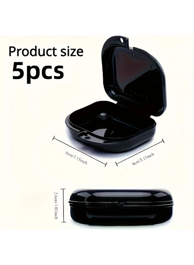 5pcs Random Color Denture Box With Ventilation Holes Portable Retainer Case Travel Storage - Image 3