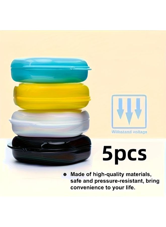 5pcs Random Color Denture Box With Ventilation Holes Portable Retainer Case Travel Storage - Image 5