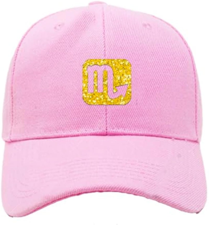 CAP (PINK) Golden logo for men and women with sun protection.sports cap with distinctive shapes(Scorpio) (105)