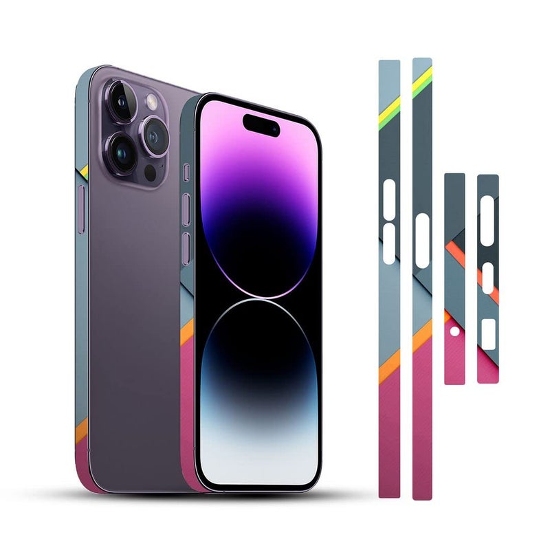 FCS ملصق جانبي من فينيل FCS لجهاز iPhone 14 Pro | ملصقات تغليف فيلم الكروم | ملصق واقي جانبي من فينيل (EAA-16) - Image 1