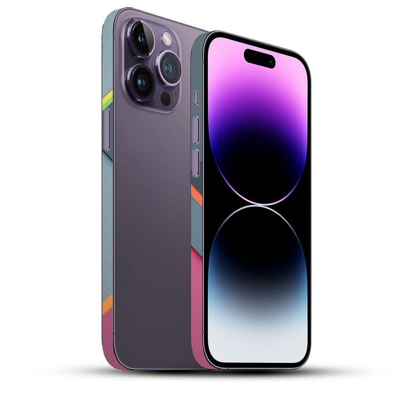 FCS ملصق جانبي من فينيل FCS لجهاز iPhone 14 Pro | ملصقات تغليف فيلم الكروم | ملصق واقي جانبي من فينيل (EAA-16) - Image 3